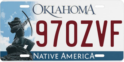 OK license plate 970ZVF