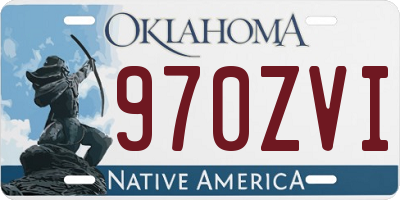 OK license plate 970ZVI