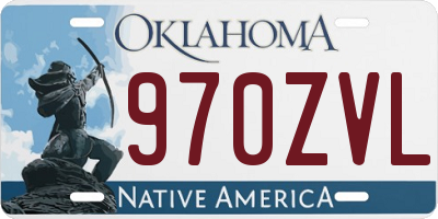 OK license plate 970ZVL