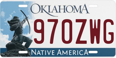 OK license plate 970ZWG