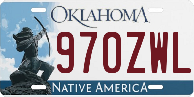 OK license plate 970ZWL