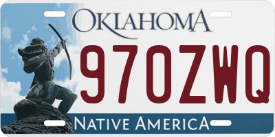 OK license plate 970ZWQ