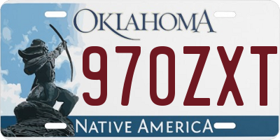 OK license plate 970ZXT