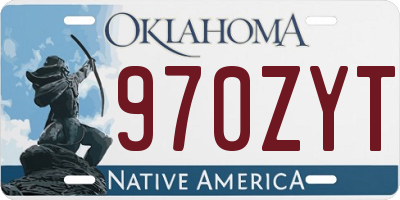 OK license plate 970ZYT