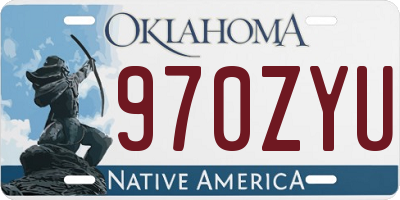 OK license plate 970ZYU