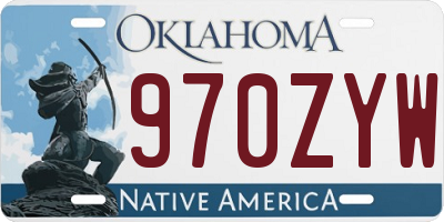 OK license plate 970ZYW