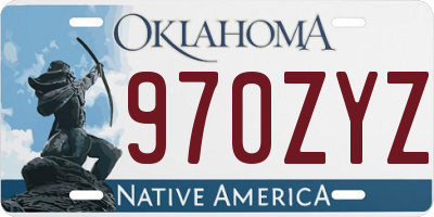 OK license plate 970ZYZ