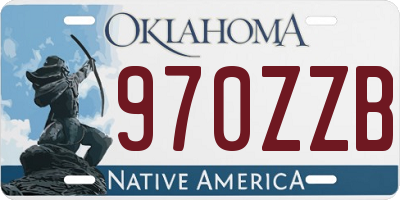 OK license plate 970ZZB