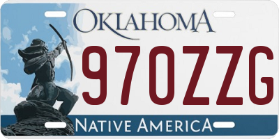OK license plate 970ZZG