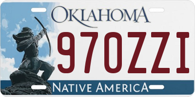 OK license plate 970ZZI