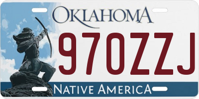 OK license plate 970ZZJ