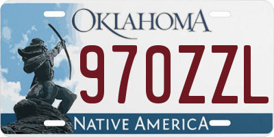 OK license plate 970ZZL