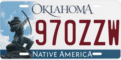 OK license plate 970ZZW