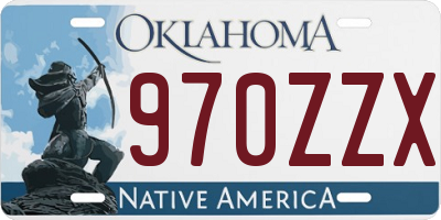 OK license plate 970ZZX