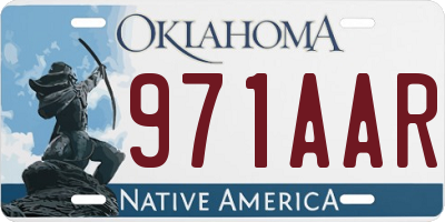 OK license plate 971AAR