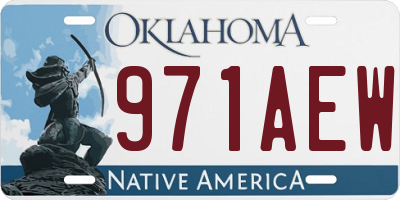 OK license plate 971AEW