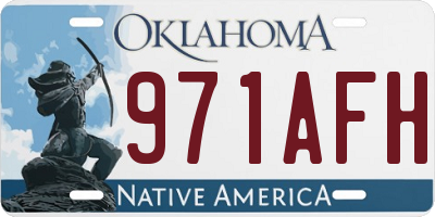OK license plate 971AFH