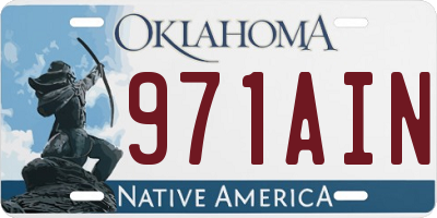 OK license plate 971AIN