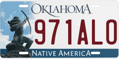 OK license plate 971ALO