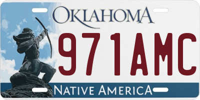 OK license plate 971AMC
