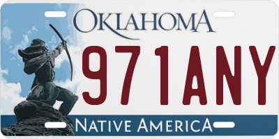 OK license plate 971ANY