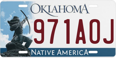 OK license plate 971AOJ