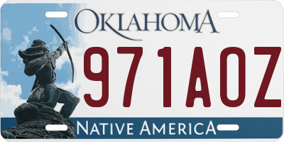 OK license plate 971AOZ