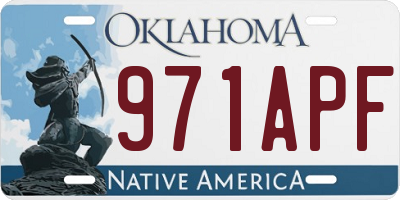 OK license plate 971APF