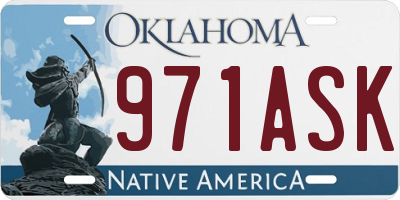 OK license plate 971ASK