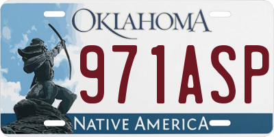 OK license plate 971ASP