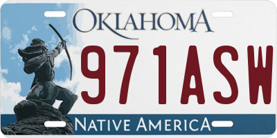 OK license plate 971ASW
