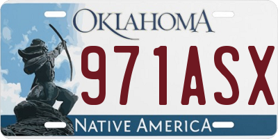 OK license plate 971ASX