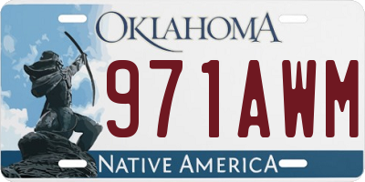 OK license plate 971AWM