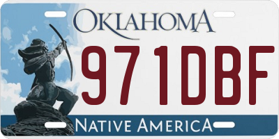 OK license plate 971DBF