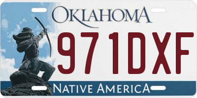 OK license plate 971DXF