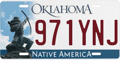 OK license plate 971YNJ