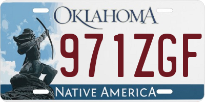 OK license plate 971ZGF