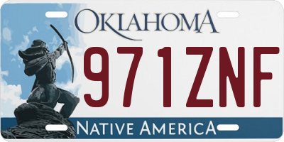 OK license plate 971ZNF