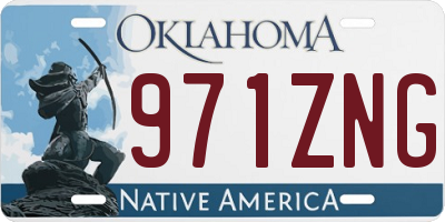 OK license plate 971ZNG