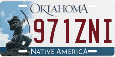 OK license plate 971ZNI
