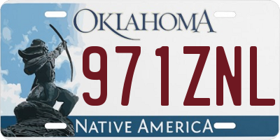 OK license plate 971ZNL