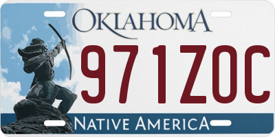 OK license plate 971ZOC