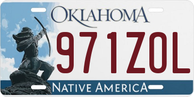 OK license plate 971ZOL
