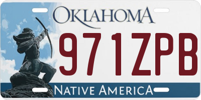 OK license plate 971ZPB