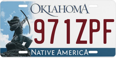 OK license plate 971ZPF