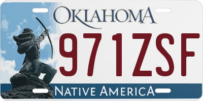 OK license plate 971ZSF