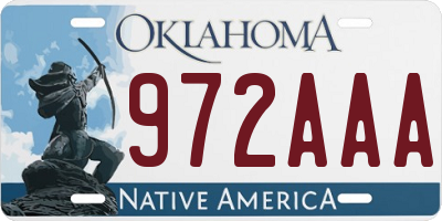 OK license plate 972AAA