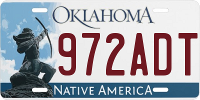 OK license plate 972ADT