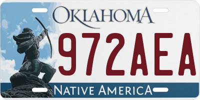 OK license plate 972AEA