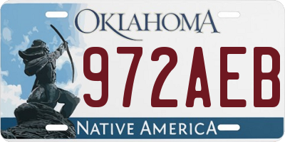 OK license plate 972AEB